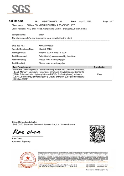 SGS · EU RoHS test report of Fujian Polymer Industry & Trade Co., Ltd.
