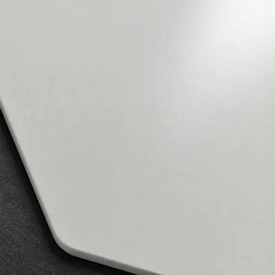 Smooth white powder coating, macro