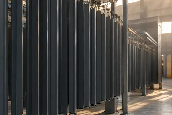 Powder-coated aluminium facade fins