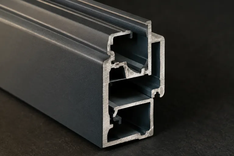 Architectural aluminium & facades coating close-up